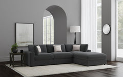 Serene 4-piece Upholstered Modular Sectional Sofa Charcoal