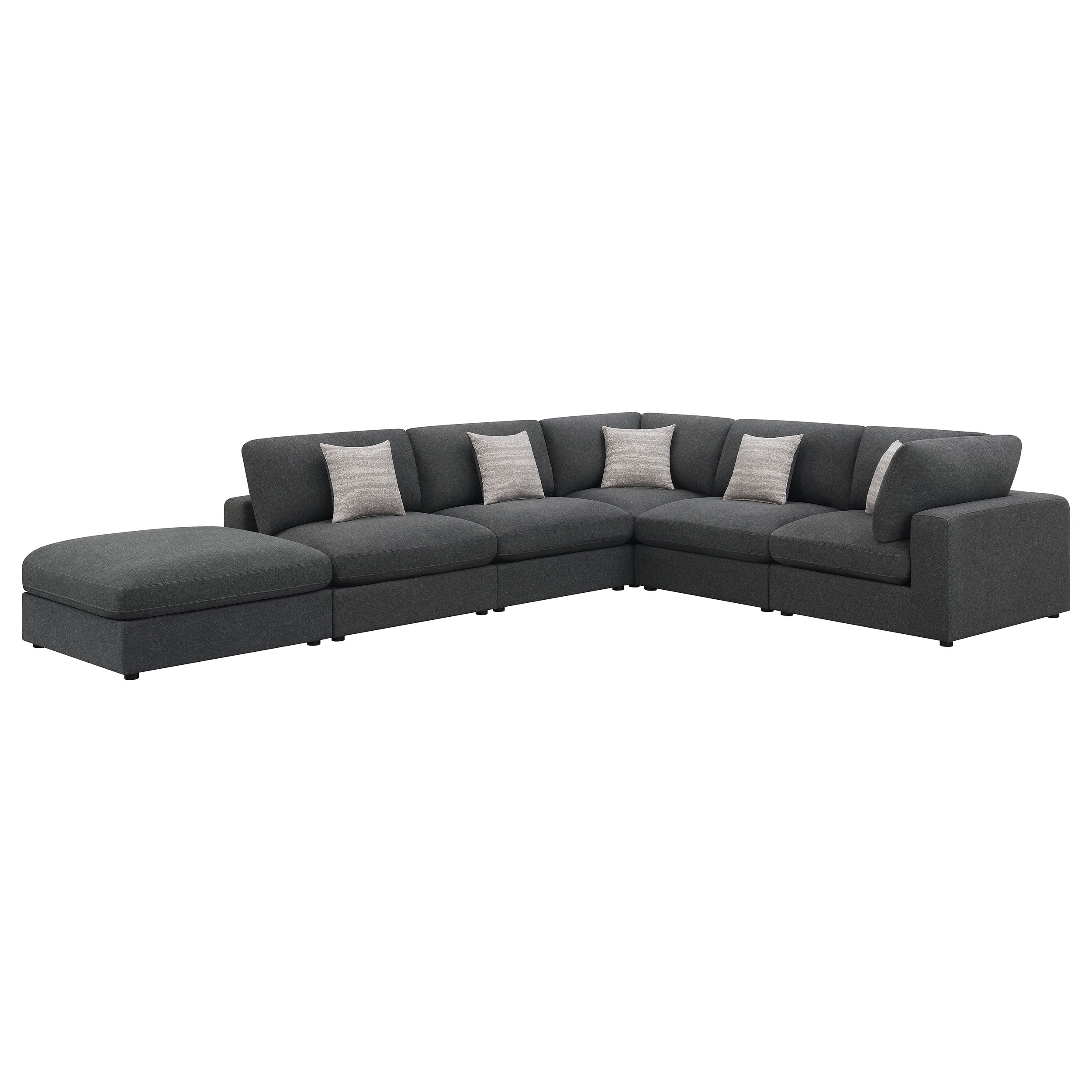 Orleans Furniture - Coaster - Serene 6-piece Upholstered Modular Sectional Sofa Charcoal - 551324-SET