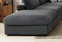 Serene Square Upholstered Ottoman Charcoal