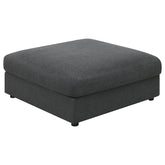 Orleans Furniture - Coaster - Serene Square Upholstered Ottoman Charcoal - 551326