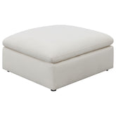Orleans Furniture - Coaster - Hobson Square Upholstered Ottoman Ivory - 551453