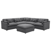 Orleans Furniture - Coaster - Hobson 6-piece Upholstered Modular Sectional Sofa Charcoal - 551455-SET