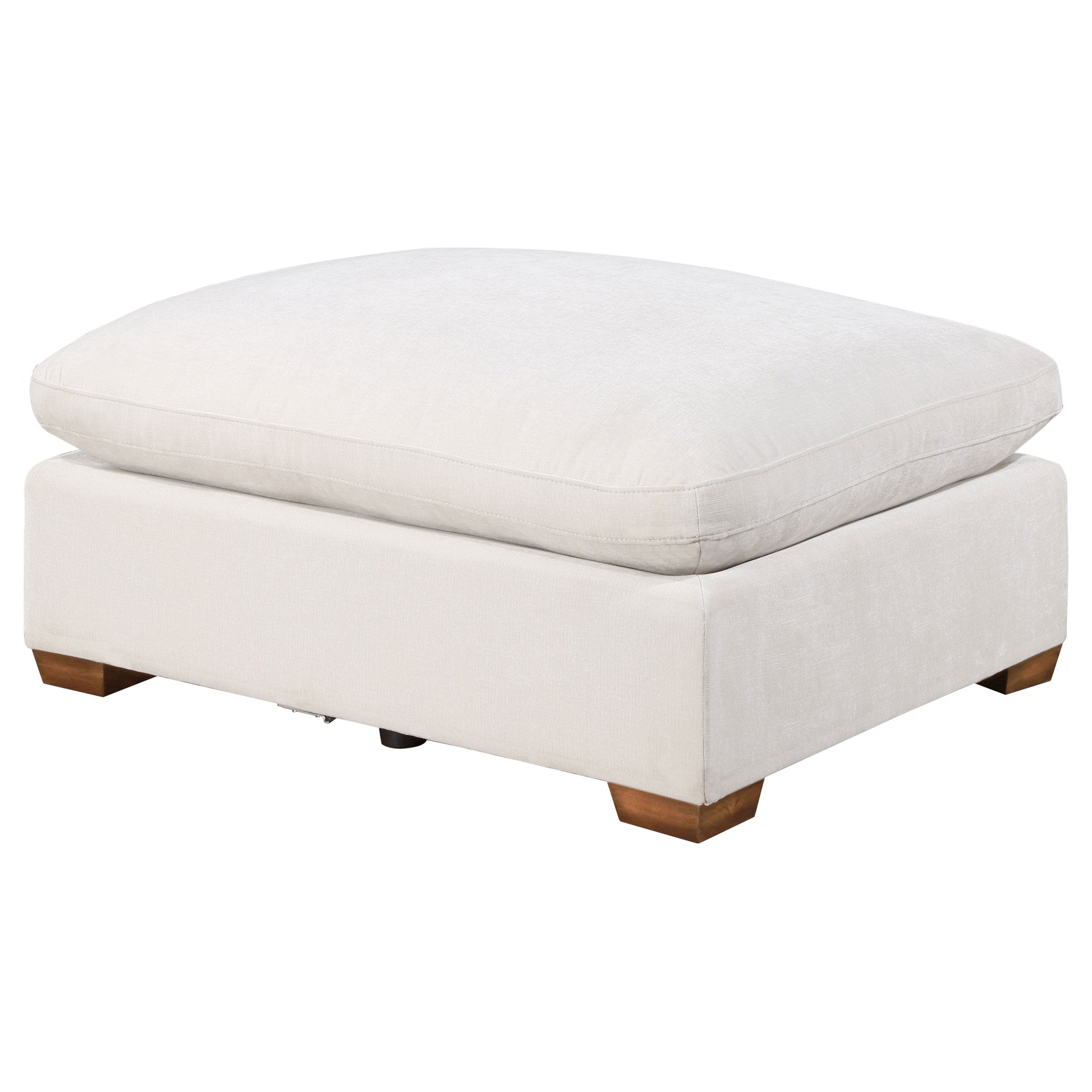 Orleans Furniture - Coaster - Lakeview Rectangular Upholstered Ottoman Ivory - 551463