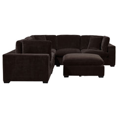 Lakeview 6-piece Upholstered Modular Sectional Chocolate