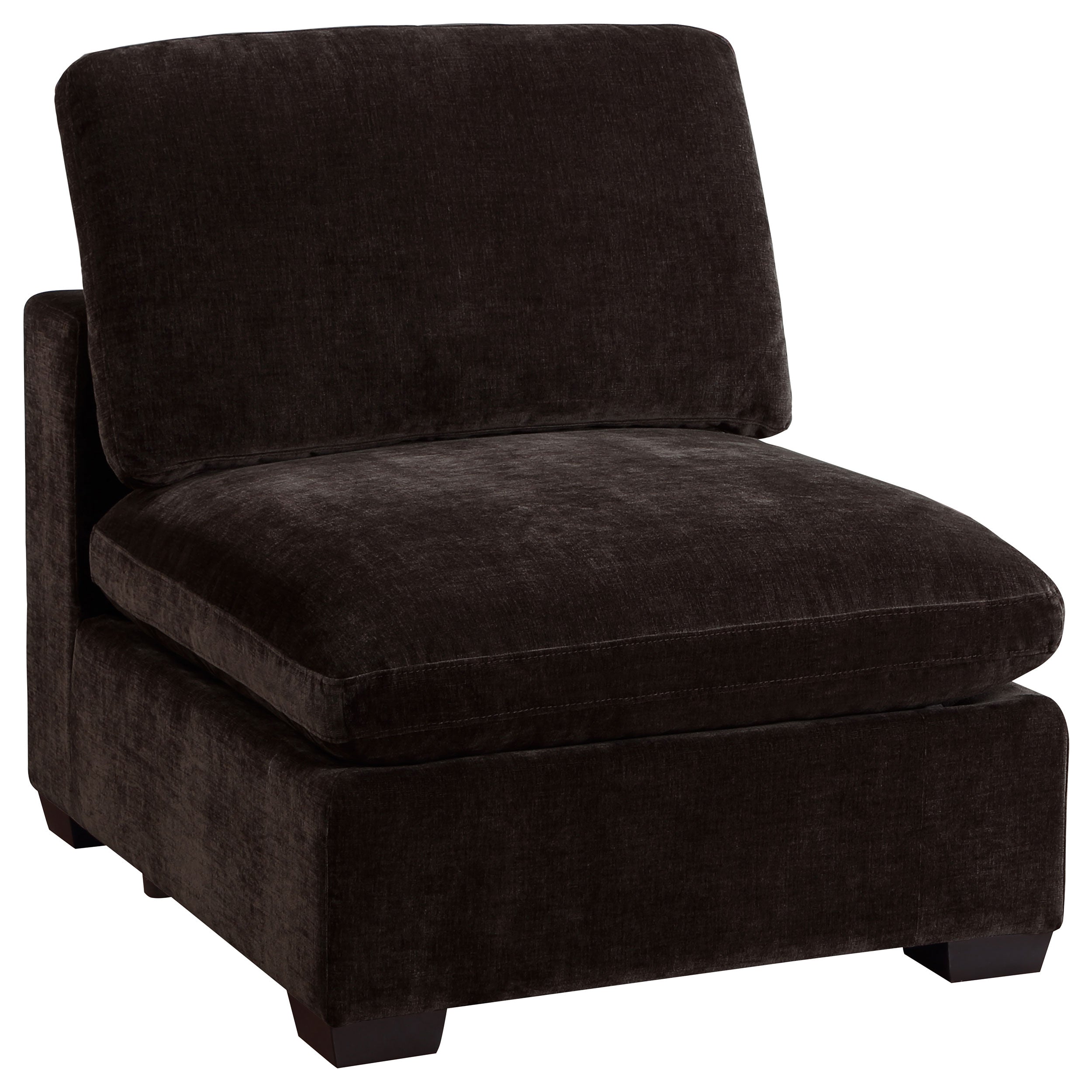 Orleans Furniture - Coaster - Lakeview Upholstered Armless Chair Dark Chocolate - 551464