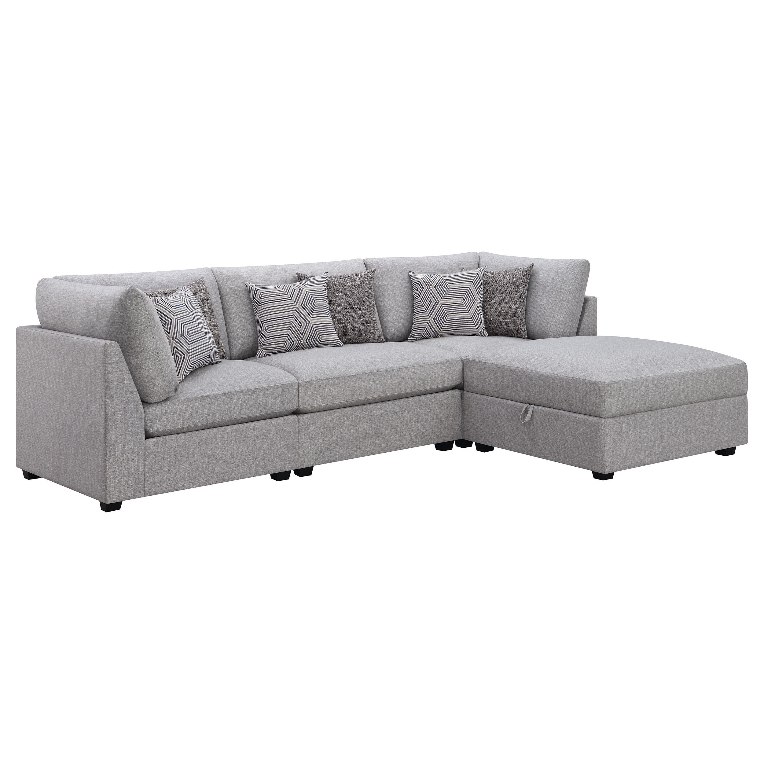 Orleans Furniture - Coaster - Cambria 4-piece Upholstered Modular Sectional Sofa Grey - 551511-S4A