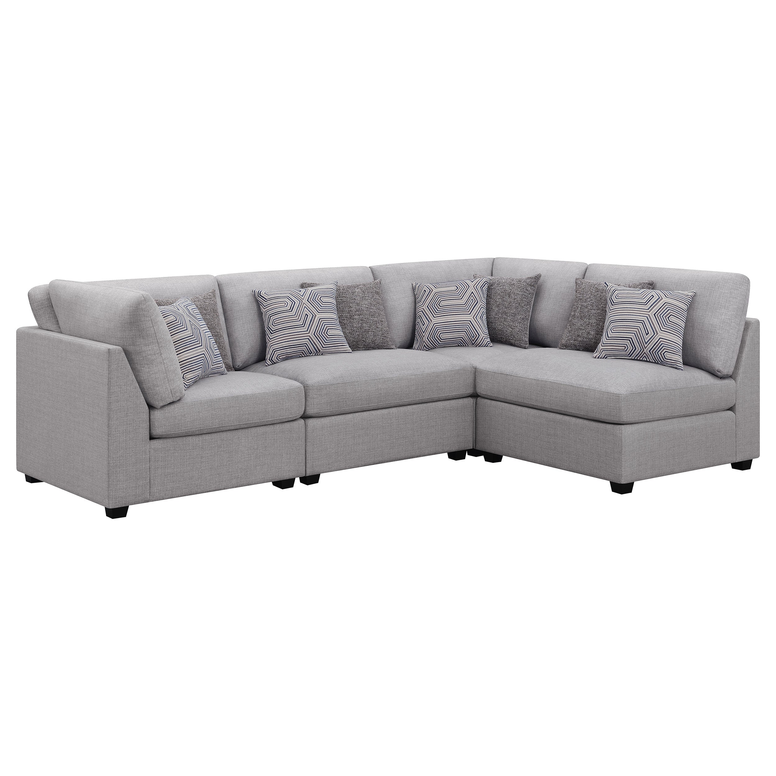 Orleans Furniture - Coaster - Cambria 4-piece Upholstered Modular Sectional Sofa Grey - 551511-S4B