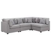 Orleans Furniture - Coaster - Cambria 4-piece Upholstered Modular Sectional Sofa Grey - 551511-S4B