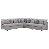 Orleans Furniture - Coaster - Cambria 5-piece Upholstered Modular Sectional Sofa Grey - 551511-S5A