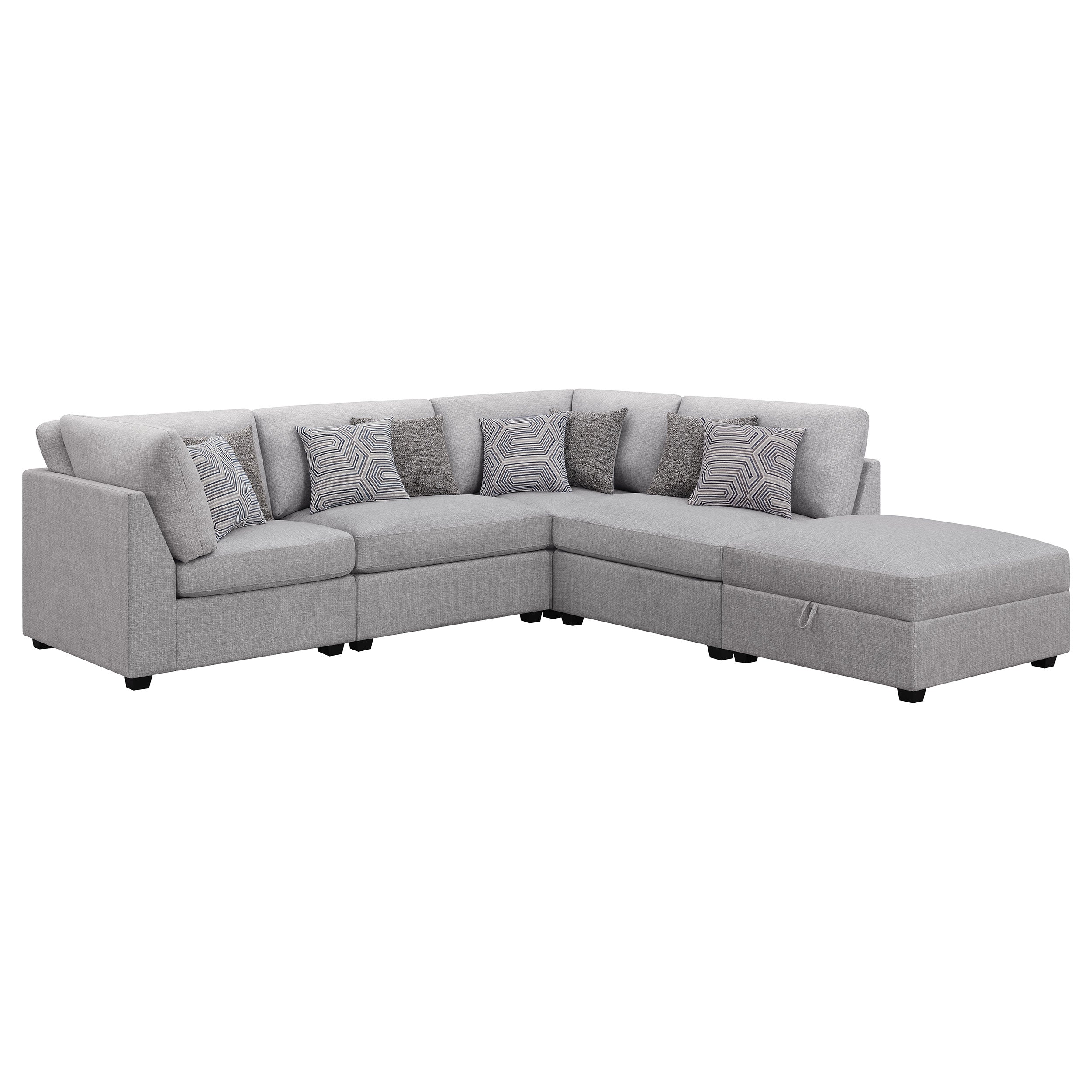 Orleans Furniture - Coaster - Cambria 5-piece Upholstered Modular Sectional Sofa Grey - 551511-S5B