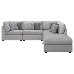 Cambria 5-piece Upholstered Modular Sectional Sofa Grey