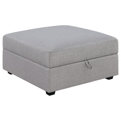 Orleans Furniture - Coaster - Cambria Square Upholstered Storage Ottoman Grey - 551513