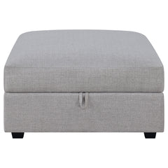 Cambria Square Upholstered Storage Ottoman Grey