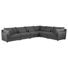Orleans Furniture - Coaster - Sasha 6-Piece Upholstered Modular Sectional Barely Black - 551681-SET