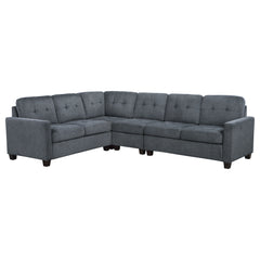 Georgina 4-piece Upholstered Modular Sectional Steel Grey