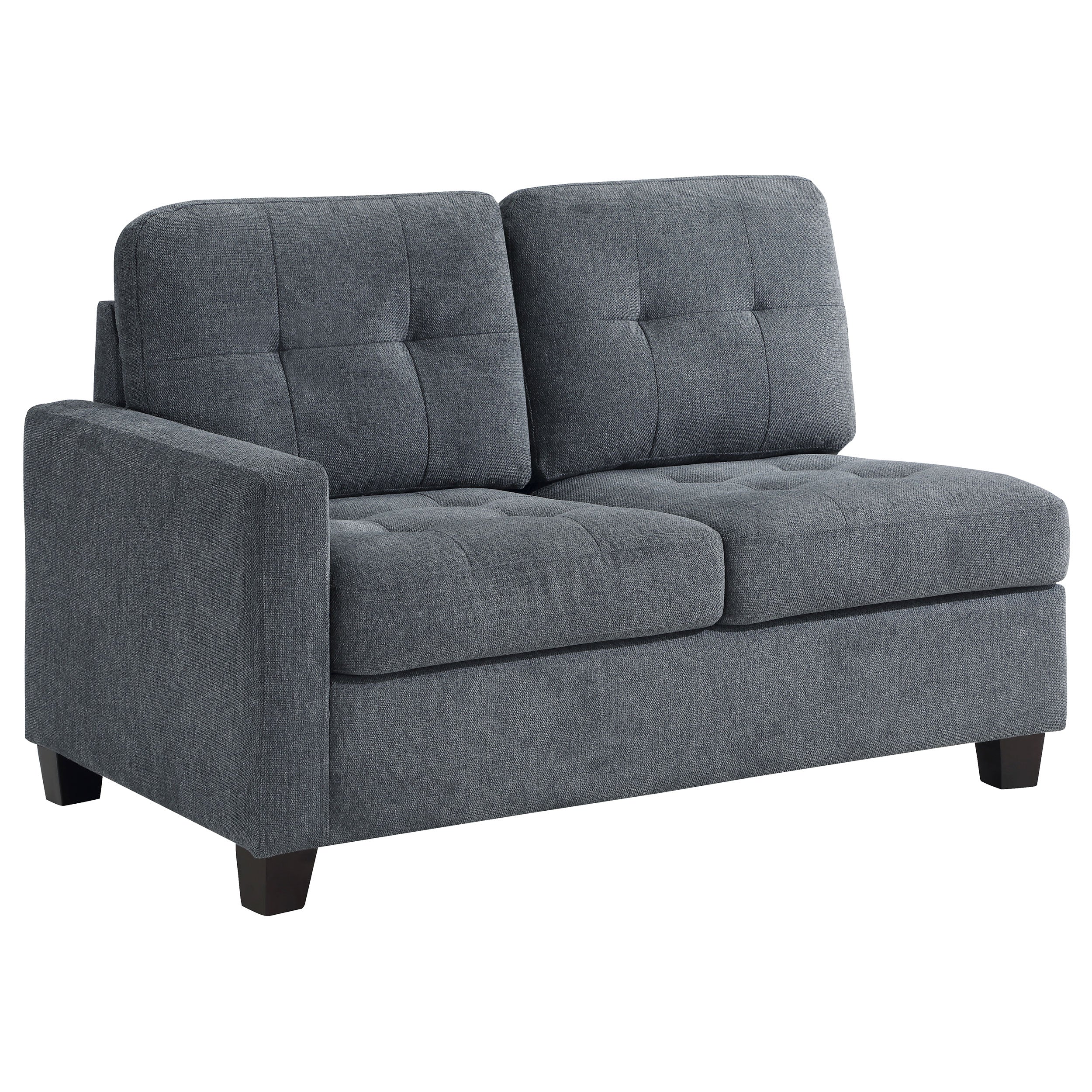 Orleans Furniture - Coaster - Georgina Upholstered LAF Loveseat Steel Grey - 551704LAF