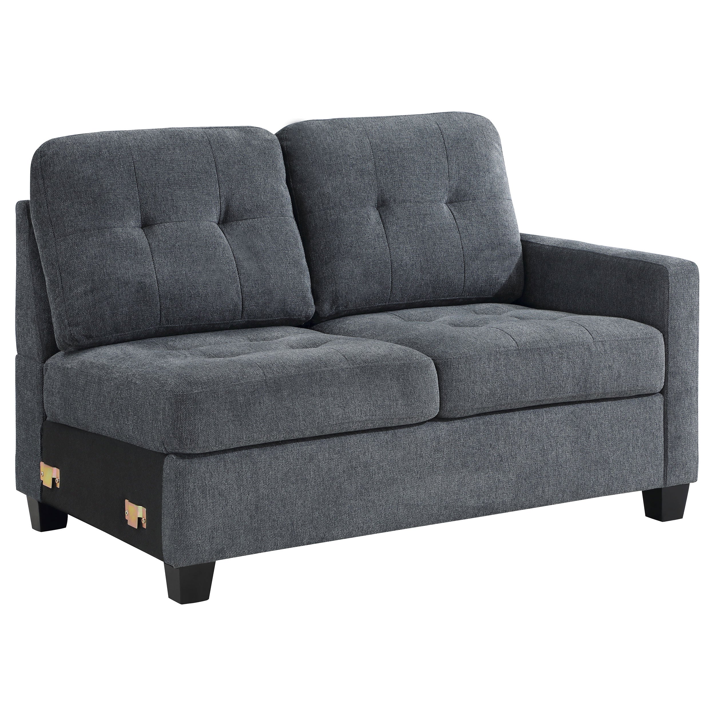 Orleans Furniture - Coaster - Georgina Upholstered RAF Loveseat Steel Grey - 551704RAF