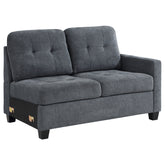 Orleans Furniture - Coaster - Georgina Upholstered RAF Loveseat Steel Grey - 551704RAF
