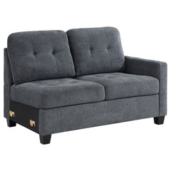 Orleans Furniture - Coaster - Georgina Upholstered RAF Loveseat Steel Grey - 551704RAF