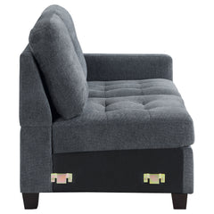 Georgina Upholstered RAF Loveseat Steel Grey