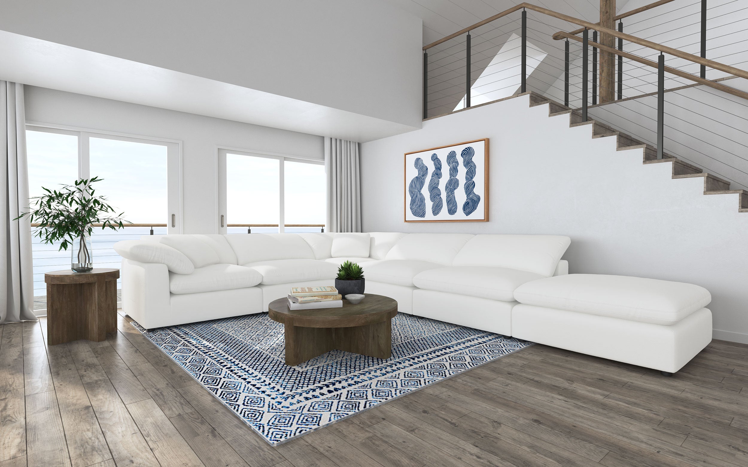 Orleans Furniture - Coaster - Raleigh 6-piece Boucle Upholstered Modular Sectional Ivory - 551751-SET