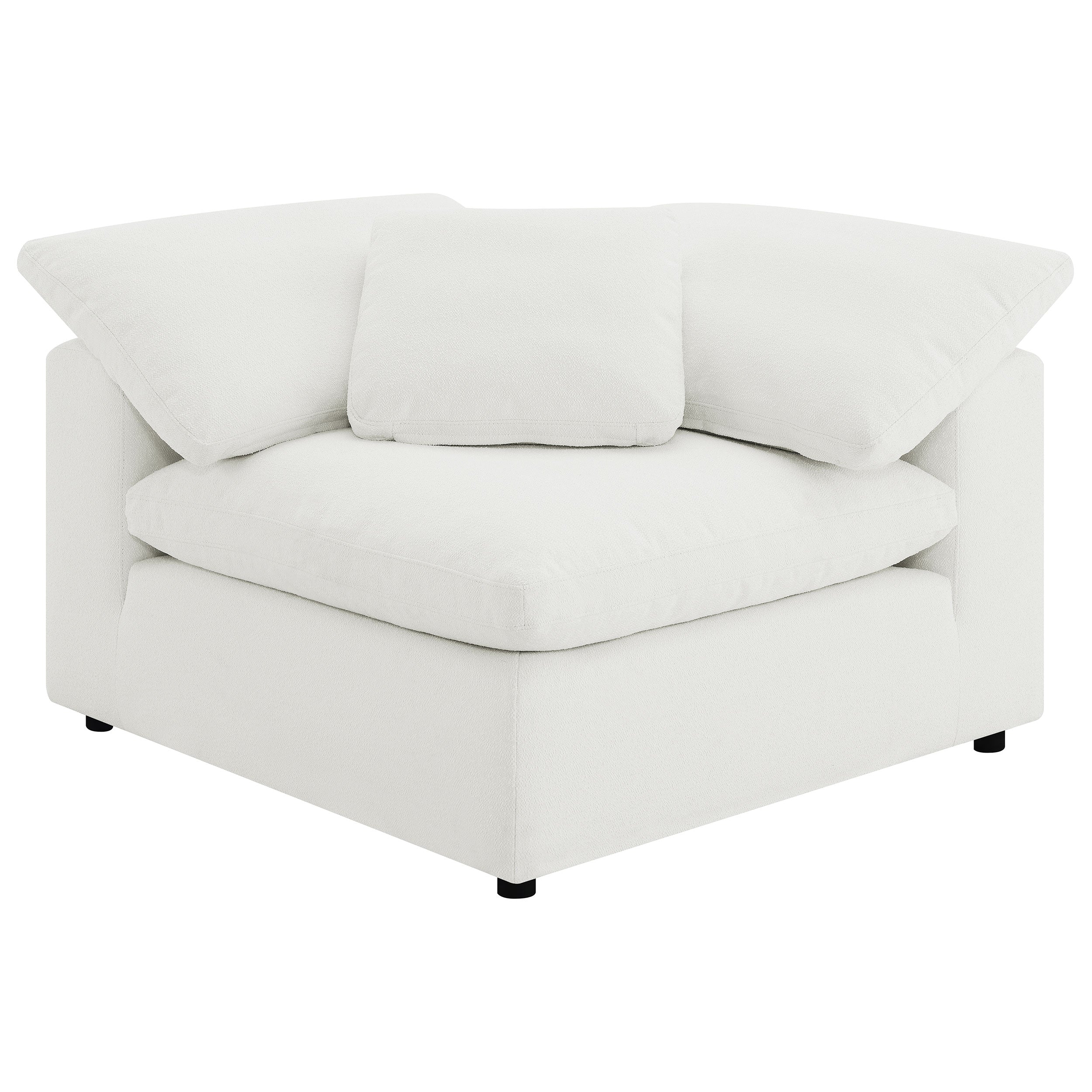 Orleans Furniture - Coaster - Raleigh Boucle Upholstered Corner Chair Ivory - 551752