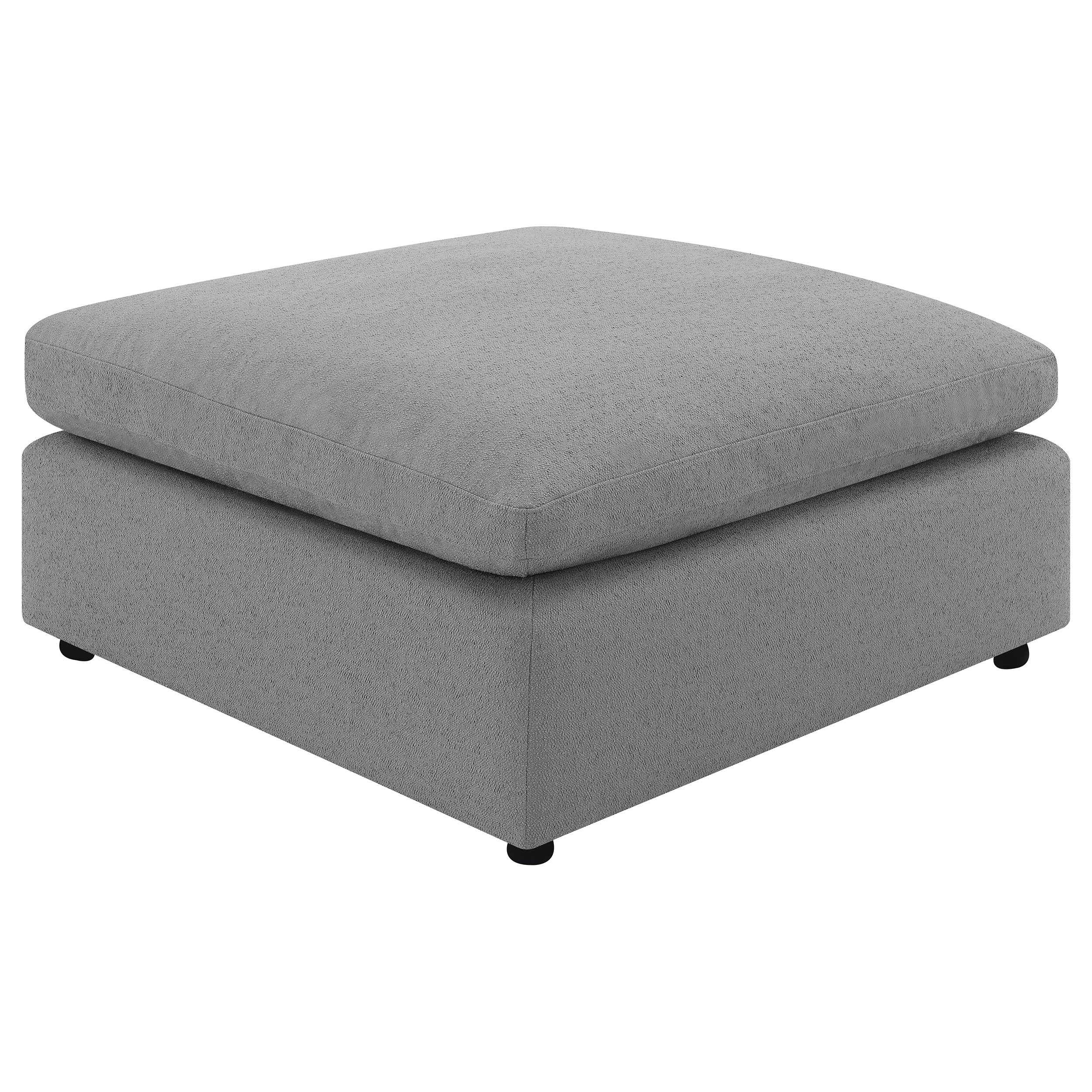 Orleans Furniture - Coaster - Raleigh Boucle Upholstered Ottoman Grey - 551756