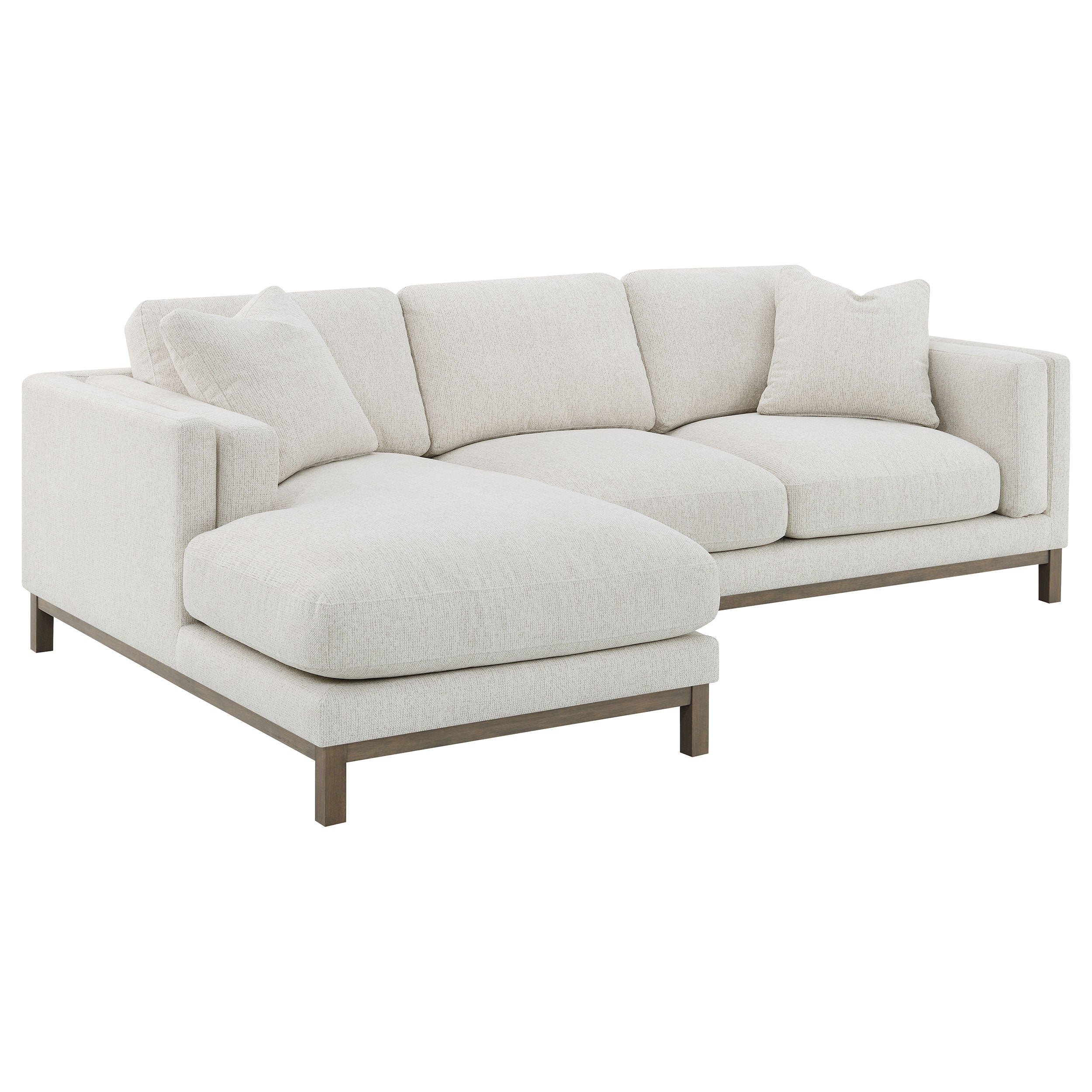 Orleans Furniture - Coaster - Geneva Boucle Upholstered Sectional Chaise Sofa Sand - 551777