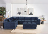 Orleans Furniture - Coaster - Atlantic 7-piece Upholstered Modular Sectional Sofa Blue - 551821-SETA