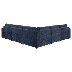 Atlantic 5-piece Upholstered Modular Sectional Sofa Blue