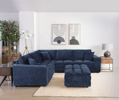 Orleans Furniture - Coaster - Atlantic 6-piece Upholstered Modular Sectional Sofa Blue - 551821-SET