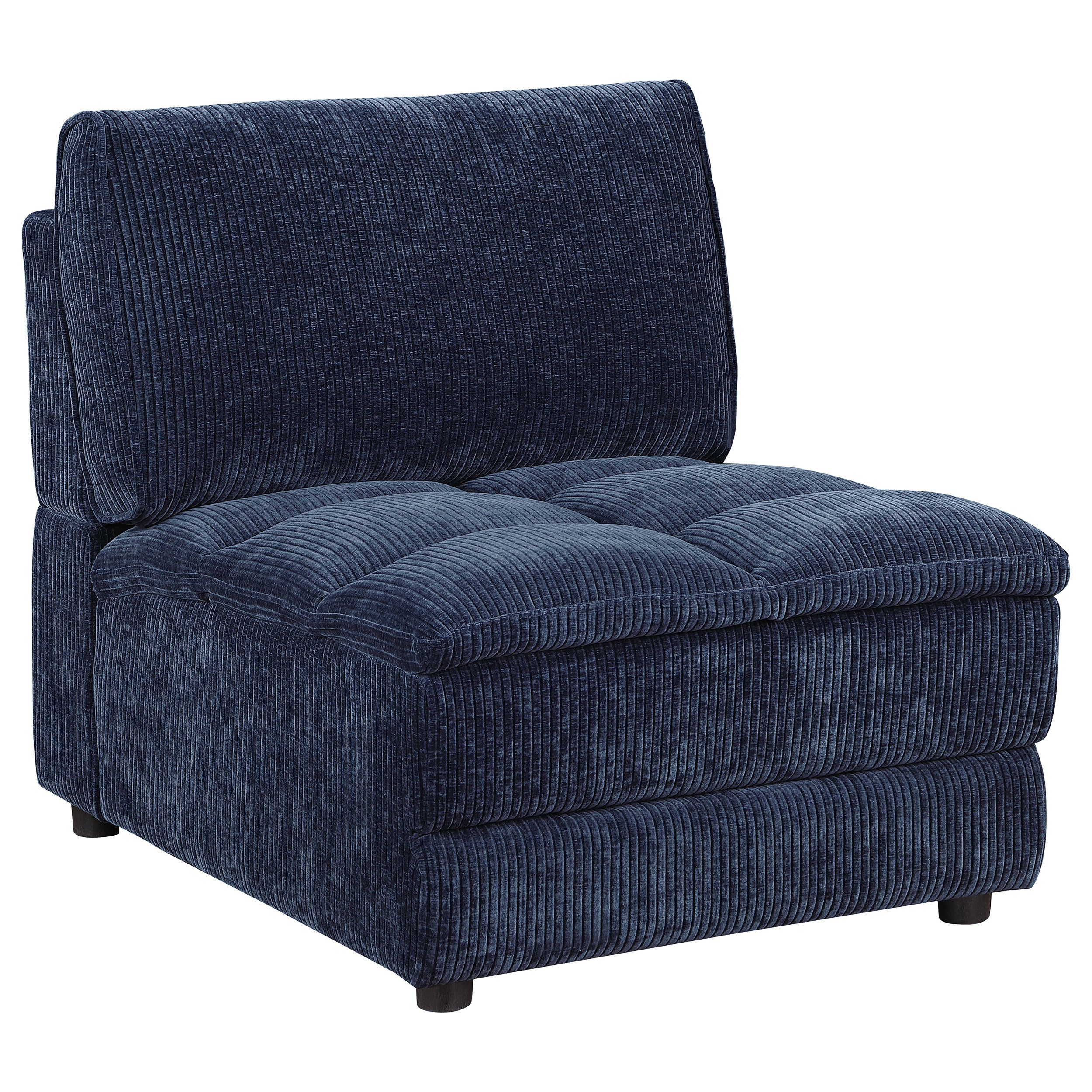 Orleans Furniture - Coaster - Atlantic Corduroy Upholstered Armless Chair Blue - 551821