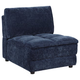 Orleans Furniture - Coaster - Atlantic Corduroy Upholstered Armless Chair Blue - 551821