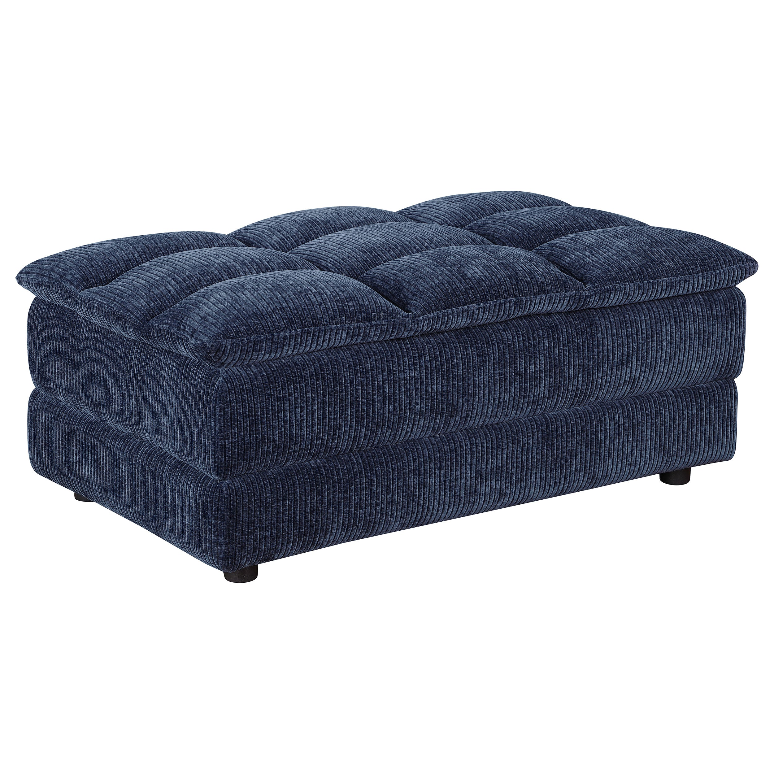 Orleans Furniture - Coaster - Atlantic Corduroy Upholstered Rectangular Ottoman Blue - 551823