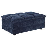 Orleans Furniture - Coaster - Atlantic Corduroy Upholstered Rectangular Ottoman Blue - 551823