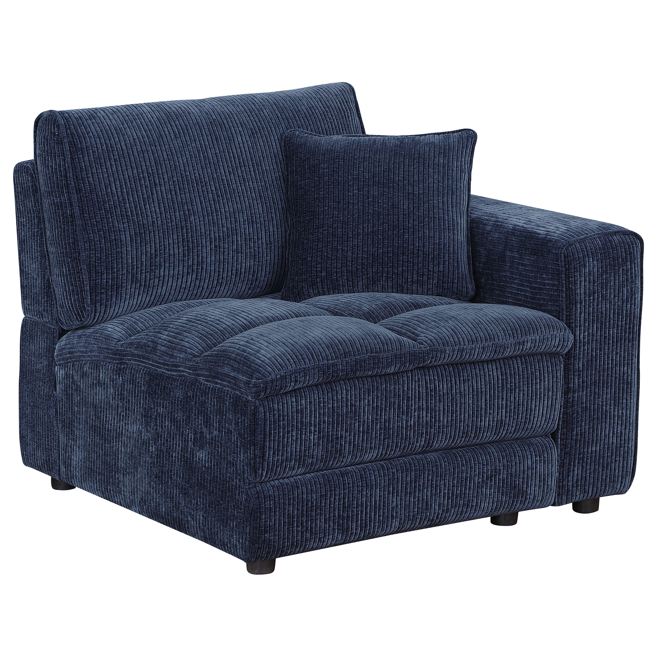 Orleans Furniture - Coaster - Atlantic Corduroy Upholstered RAF Arm Chair Blue - 551824RAF