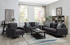Orleans Furniture - Coaster - Watsonville 3-piece Upholstered Track Arm Sofa Set Grey - 552001-S3