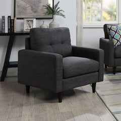 Watsonville Upholstered Track Arm Tufted Accent Chair Grey