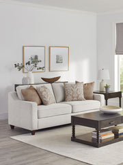 Christine Upholstered Sloped Arm Sofa Beige