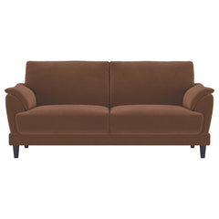 Selma Velvet Upholstered Crescent Arm Sofa Rust