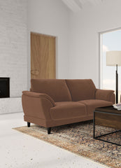 Selma Velvet Upholstered Crescent Arm Loveseat Rust