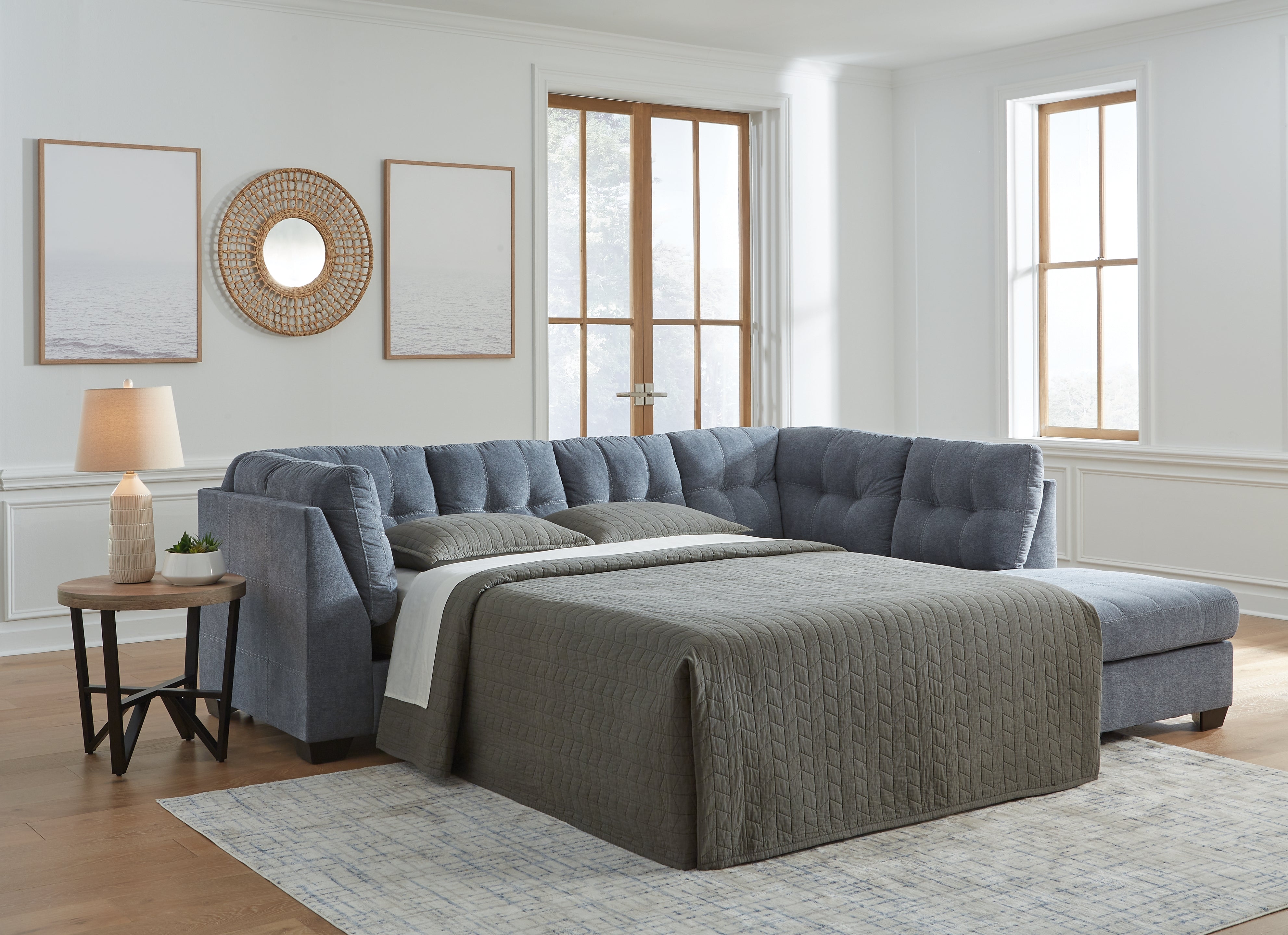 Orleans Furniture - Ashley Furniture - Marleton Sectional - 2-Piece Sleeper Sectional with Chaise / Gray - 55305S4