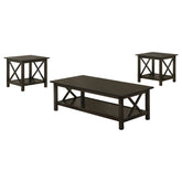 Orleans Furniture - Coaster - Rachelle 3-piece Rectangular Coffee Table Set Deep Merlot - 5909