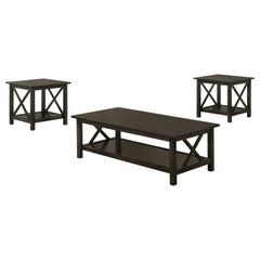Orleans Furniture - Coaster - Rachelle 3-piece Rectangular Coffee Table Set Deep Merlot - 5909