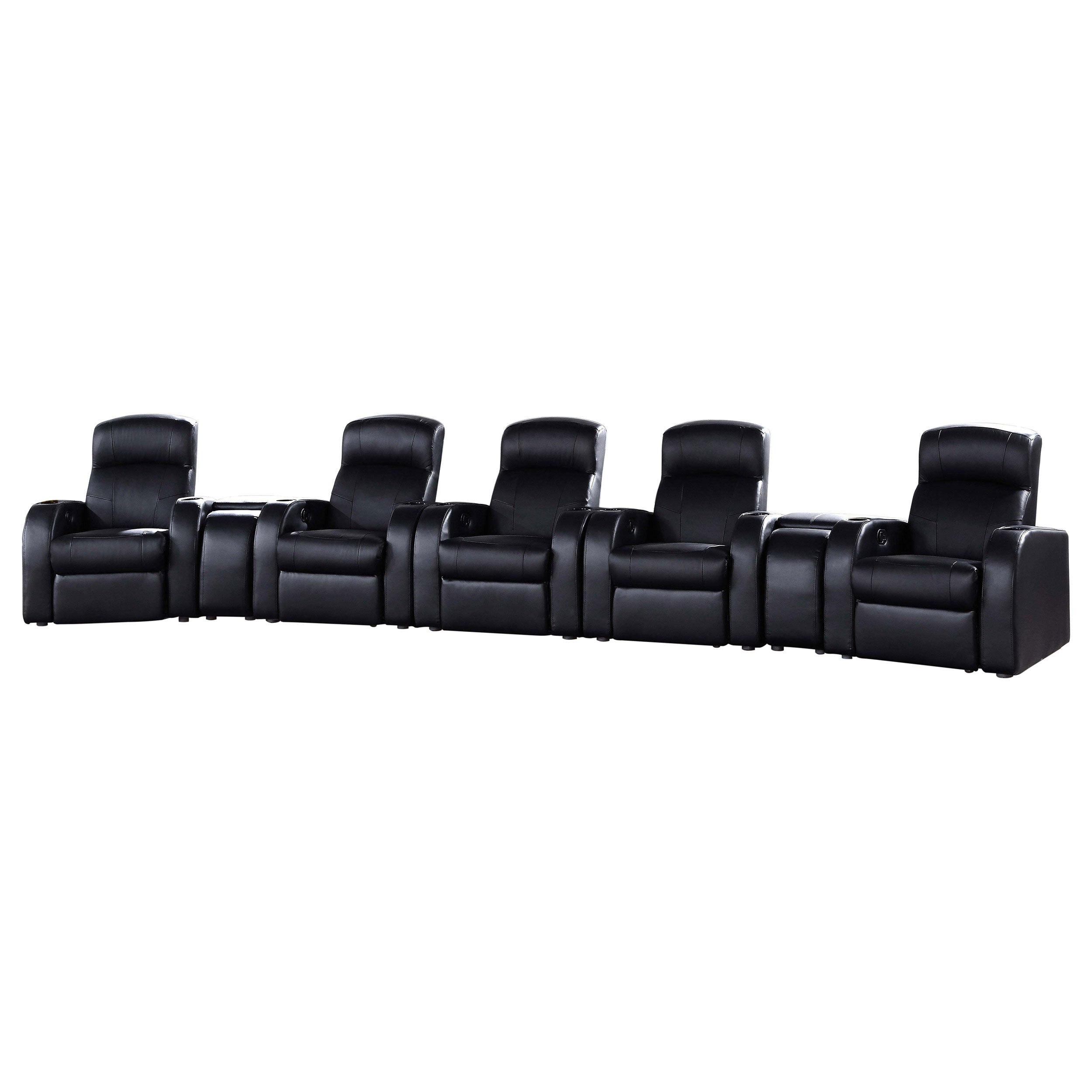 Orleans Furniture - Coaster - Cyrus 7-piece Upholstered Home Theater Seating - 600001-S5B