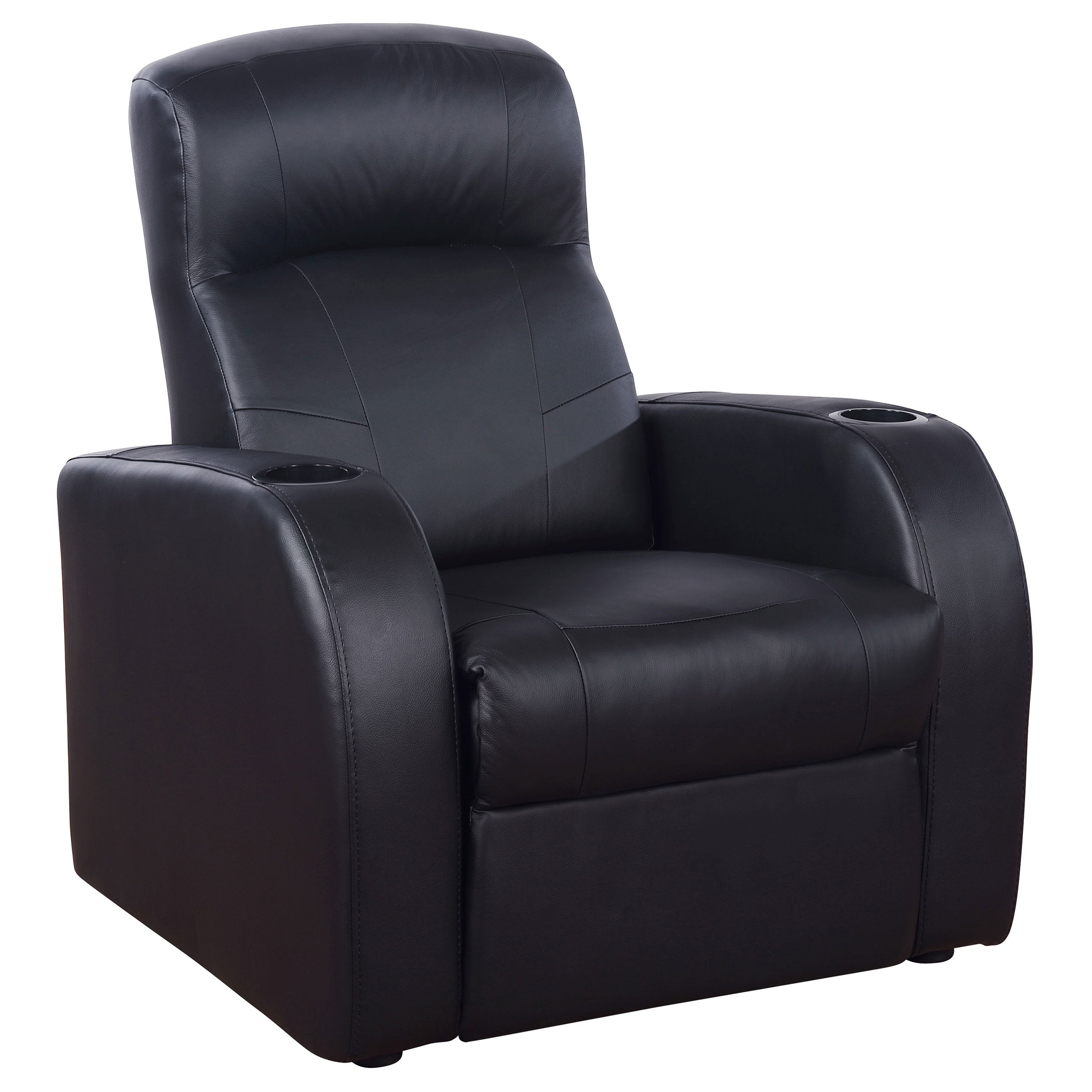 Orleans Furniture - Coaster - Cyrus Upholstered Track Arm Recliner Black - 600001