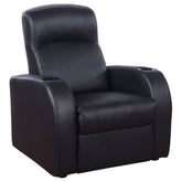 Orleans Furniture - Coaster - Cyrus Upholstered Track Arm Recliner Black - 600001