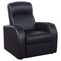 Orleans Furniture - Coaster - Cyrus Upholstered Track Arm Recliner Black - 600001