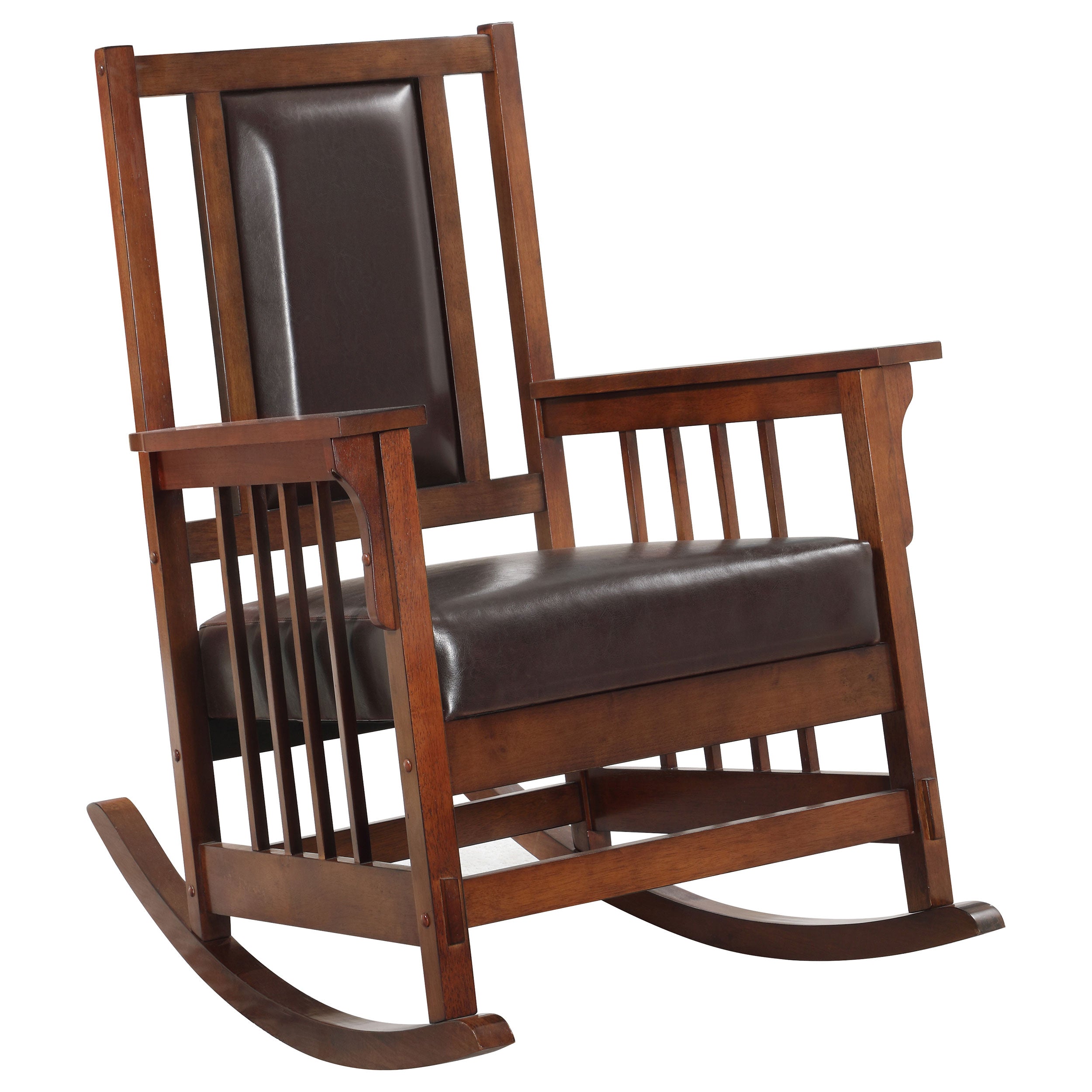 Orleans Furniture - Coaster - Ida Upholstered Rocking Chair Tobacco and Dark Brown - 600058