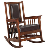 Orleans Furniture - Coaster - Ida Upholstered Rocking Chair Tobacco and Dark Brown - 600058